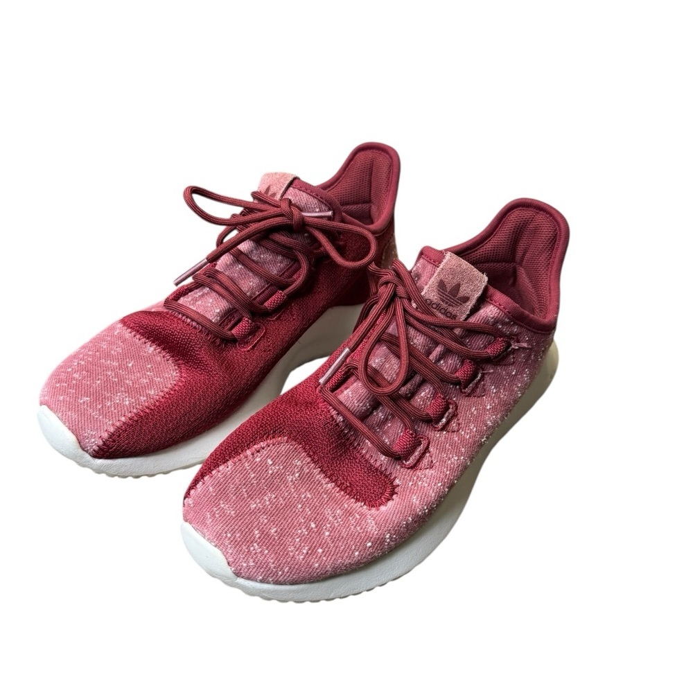 👟 Adidas‎ Tubular Shadow Collegiate Burgundy Knit Sneakers Women’s 7👟